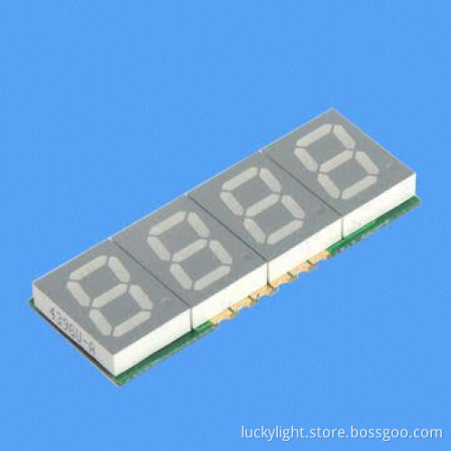 White Diffused Seven Segment SMD 4-digit LED Display with Green Emitting Color